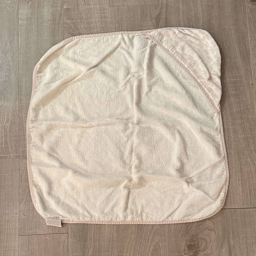 Restoration Hardware Cream elephant Hooded Baby Towel
